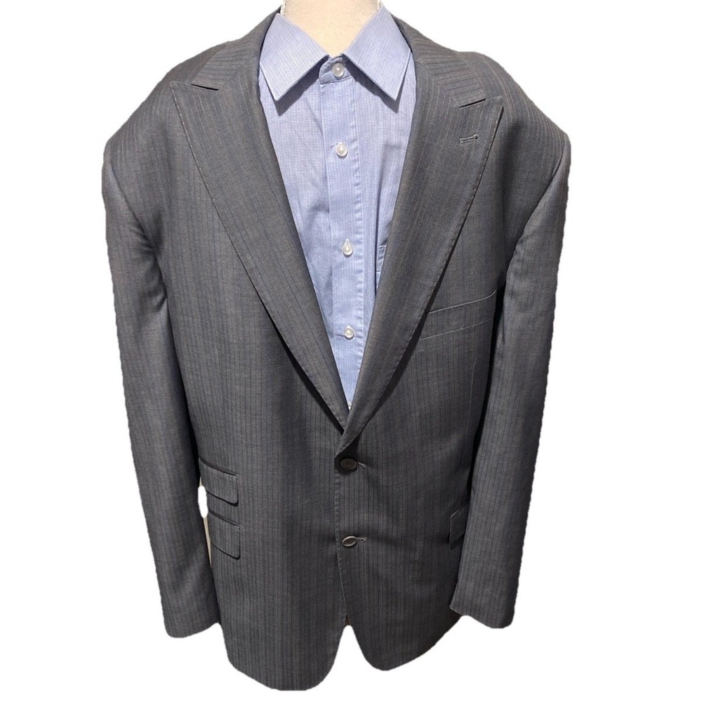 Earvin "Magic" Johnson Signature Gray Pinstripe Blazer Sport Coat Mens 52R